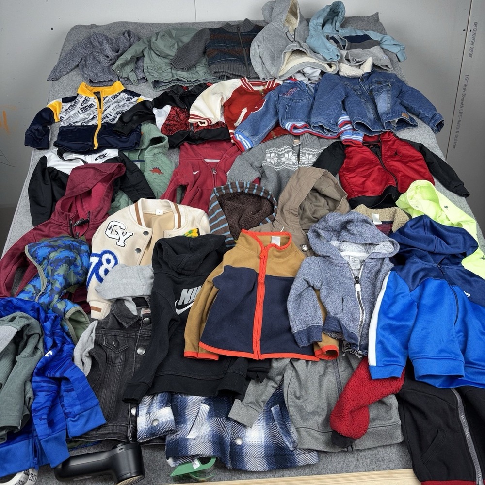 Boys Jackets Size 12M Lot Of 32 Mixed Nike Jordan Reebok Carters Toddler Coats